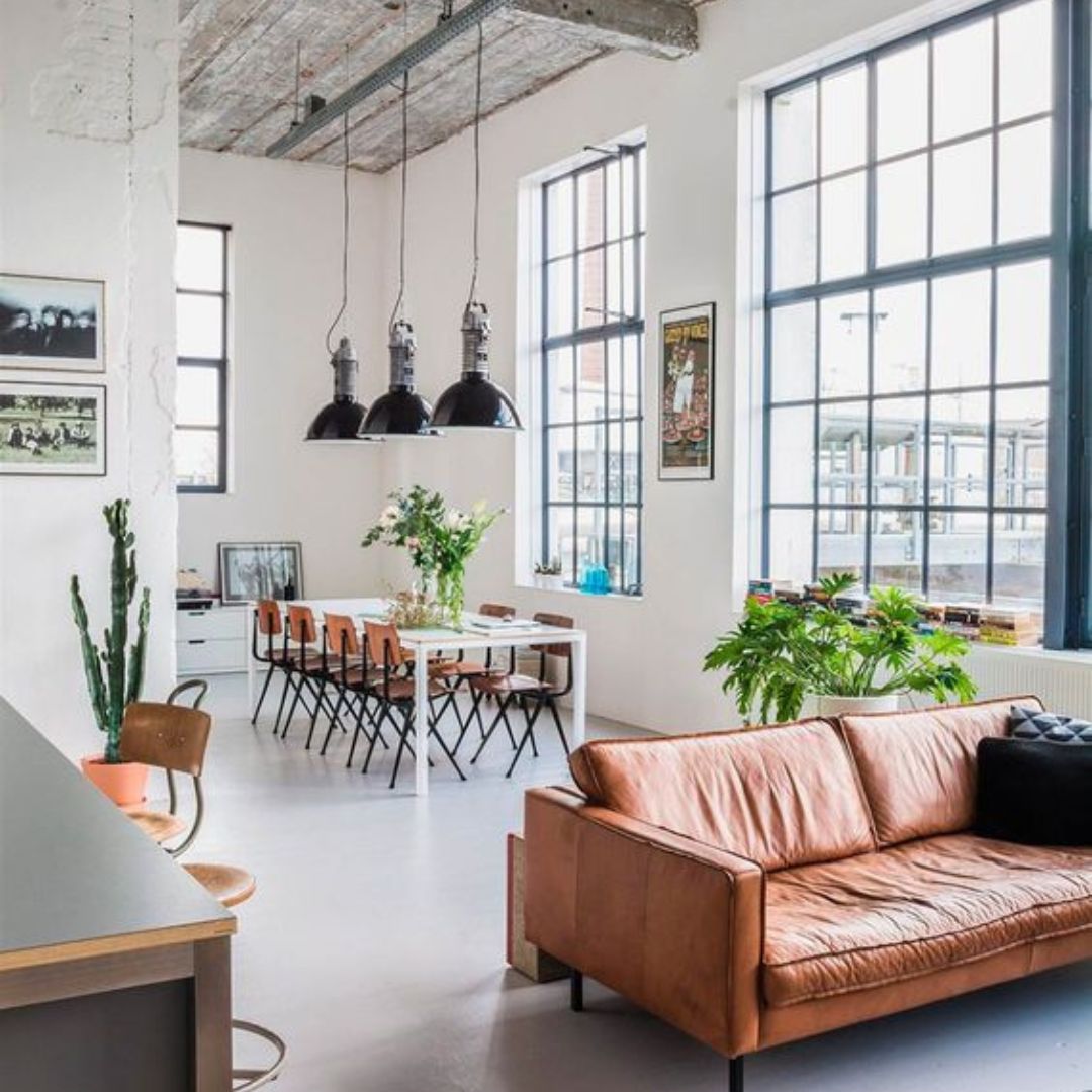foto de salón estilo industrial
