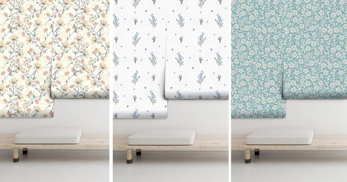 Soul espacios 02_ Estilo French 004 Papel pintado de flores